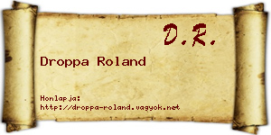Droppa Roland névjegykártya